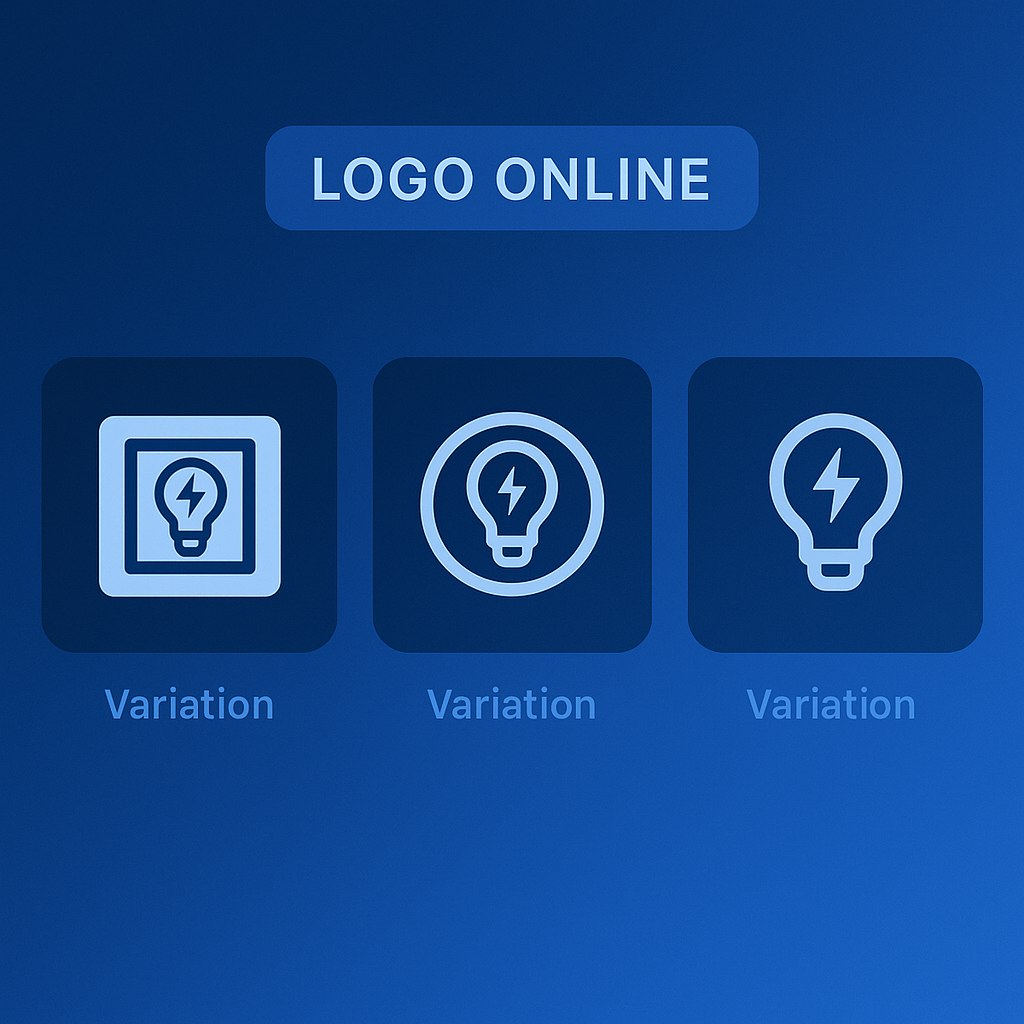 Logo online tworzone z AI – panel projektowy i przykładowy logotyp